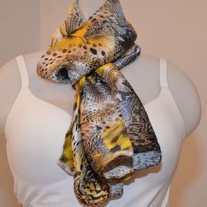 Skinny Silk Scarf-Animal Print
